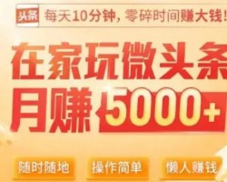 微头条项目，日收益300多的最新玩法