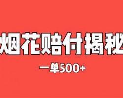 灰色项目揭秘——烟花赔付，一单￥500，真相揭秘