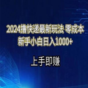 2024撸快递最新玩法零成本新手小白日入1000+